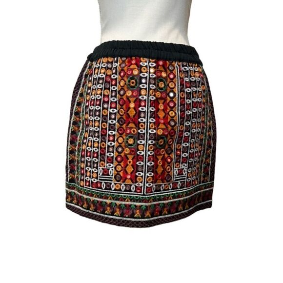 Anthropologie Tolani Michelle Black Mirrored Skirt Women's Size Medium - Picture 3 of 13